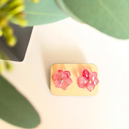 本物の紫陽花のピアス