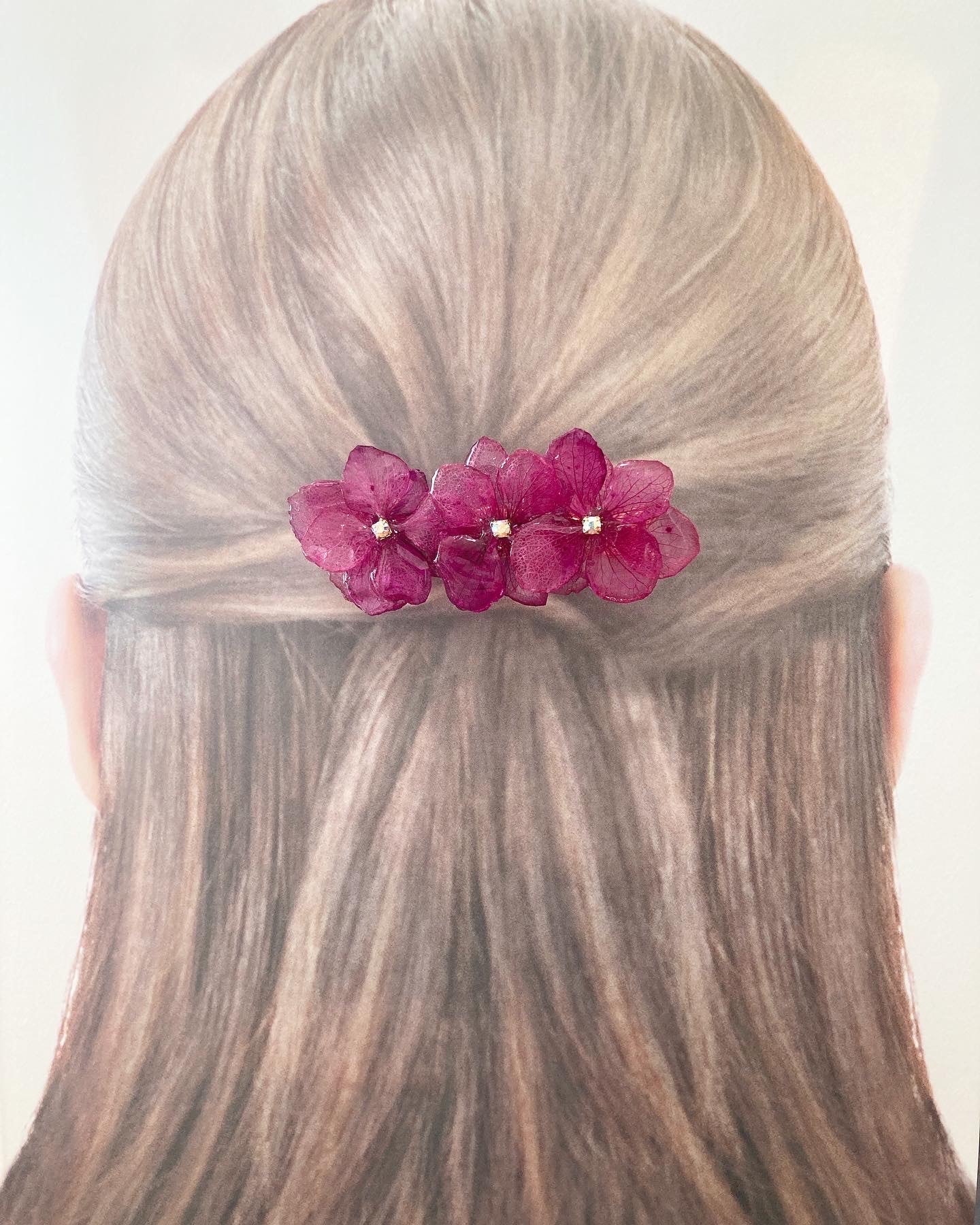 紫陽花のヘアクリップ