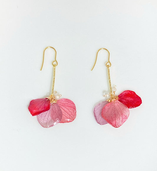 Pink hydrangea earrings
