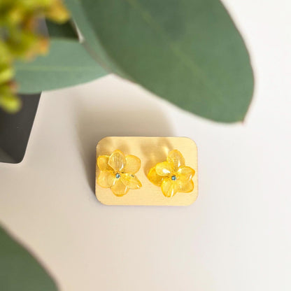 本物の紫陽花のピアス