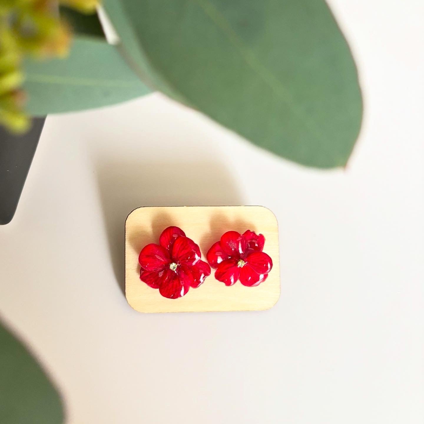 本物の紫陽花のピアス